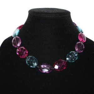 Vnitagejelyfish Jewelry - Colorful pink purple blue ribbon necklace Vnitagejelyfish Jewelry - Colorful pink purple blue ribbon necklace
